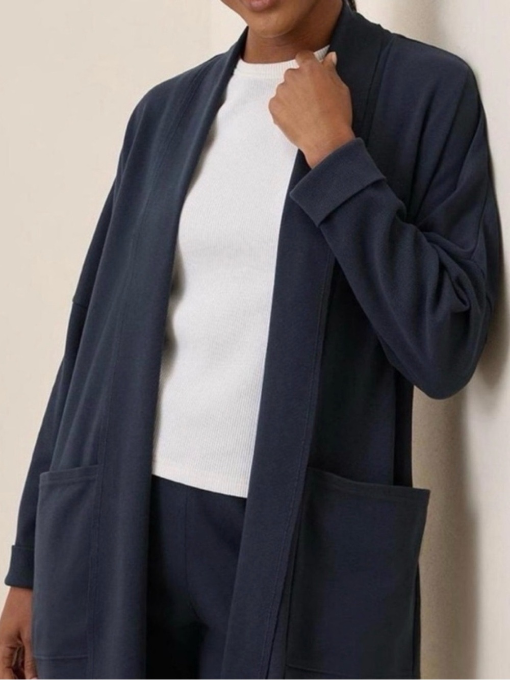 Pact Organic Airplane Wrap Cardigan - Navy